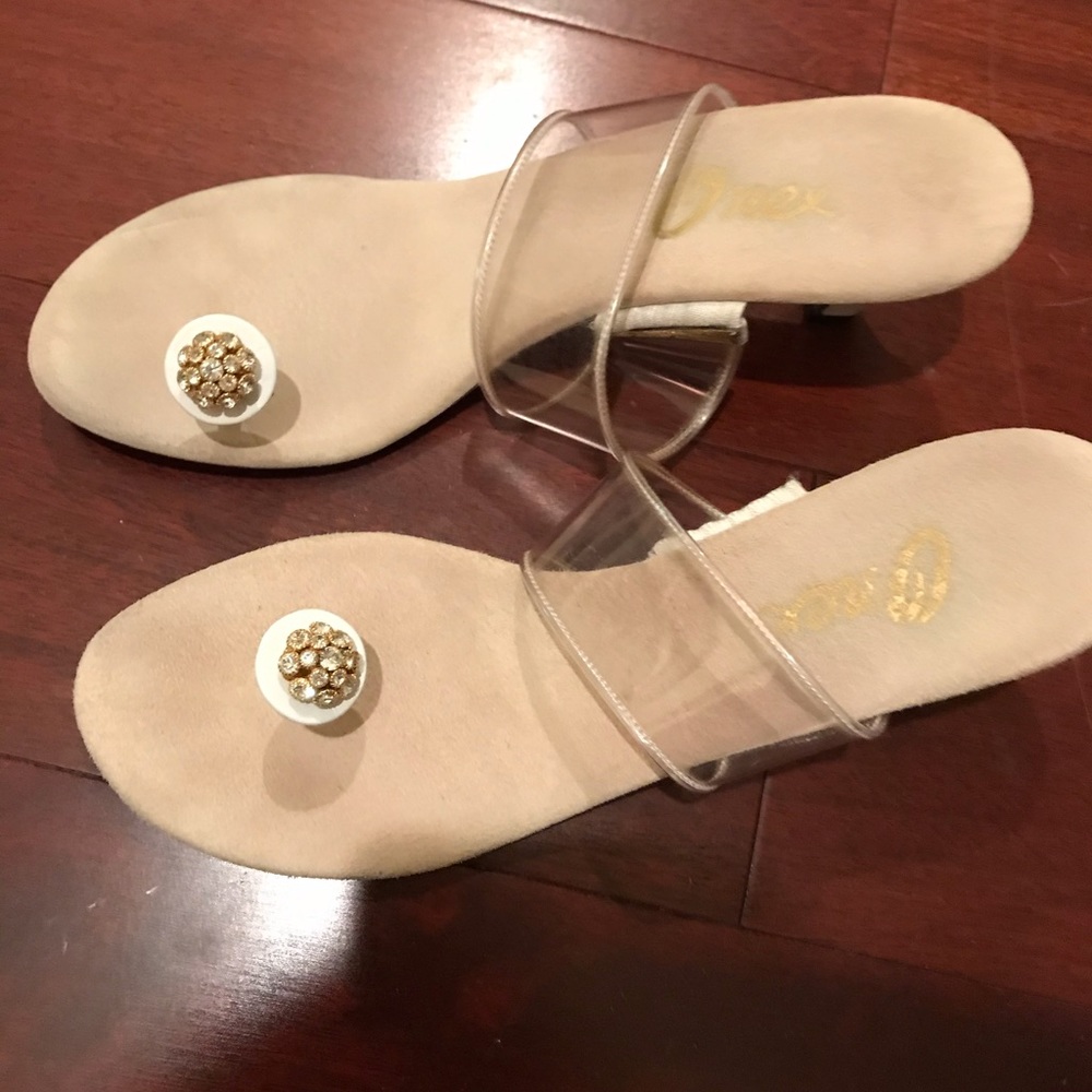 Onex clear sandals with toe jewel